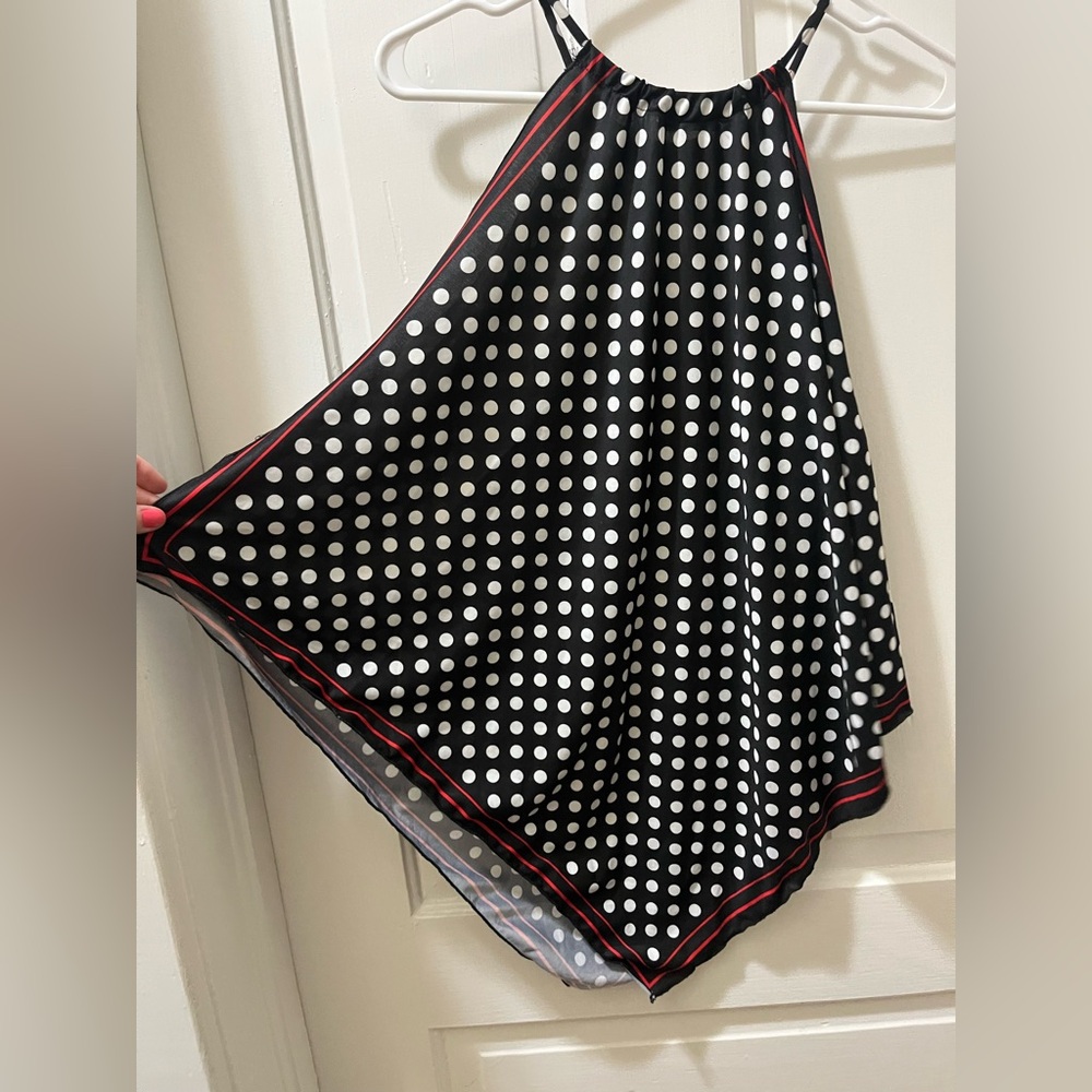 Zara Black and White Asymmetrical Tank Top